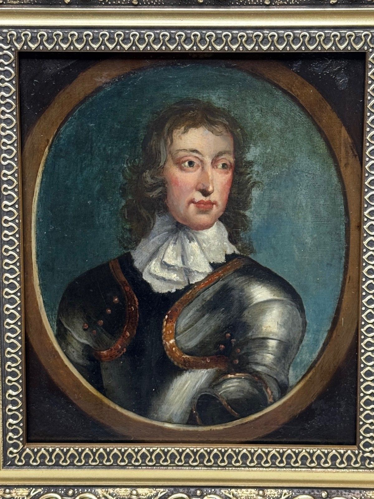 Oil Portrait General John Lambert In Armour New Model Army Commander 19thcentury photo furniture