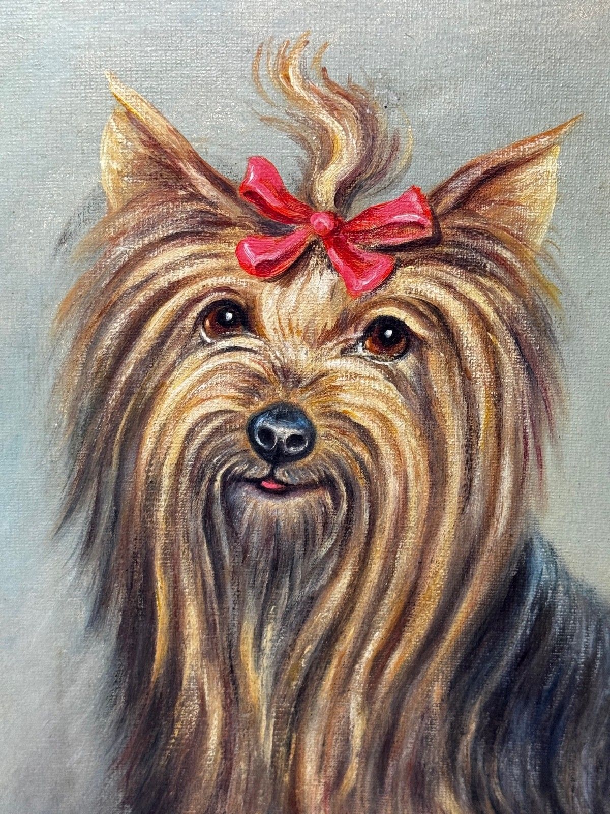 Oil Painting Duchess A Yorkshire Terrier Dog In The Manner Of John Emms photo for sale