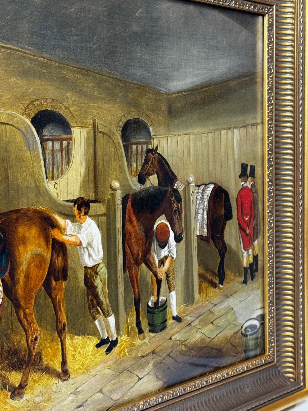 Victorian Oil Painting The Hunting Stud After John Frederick Herring Snr  C1900 photo buy