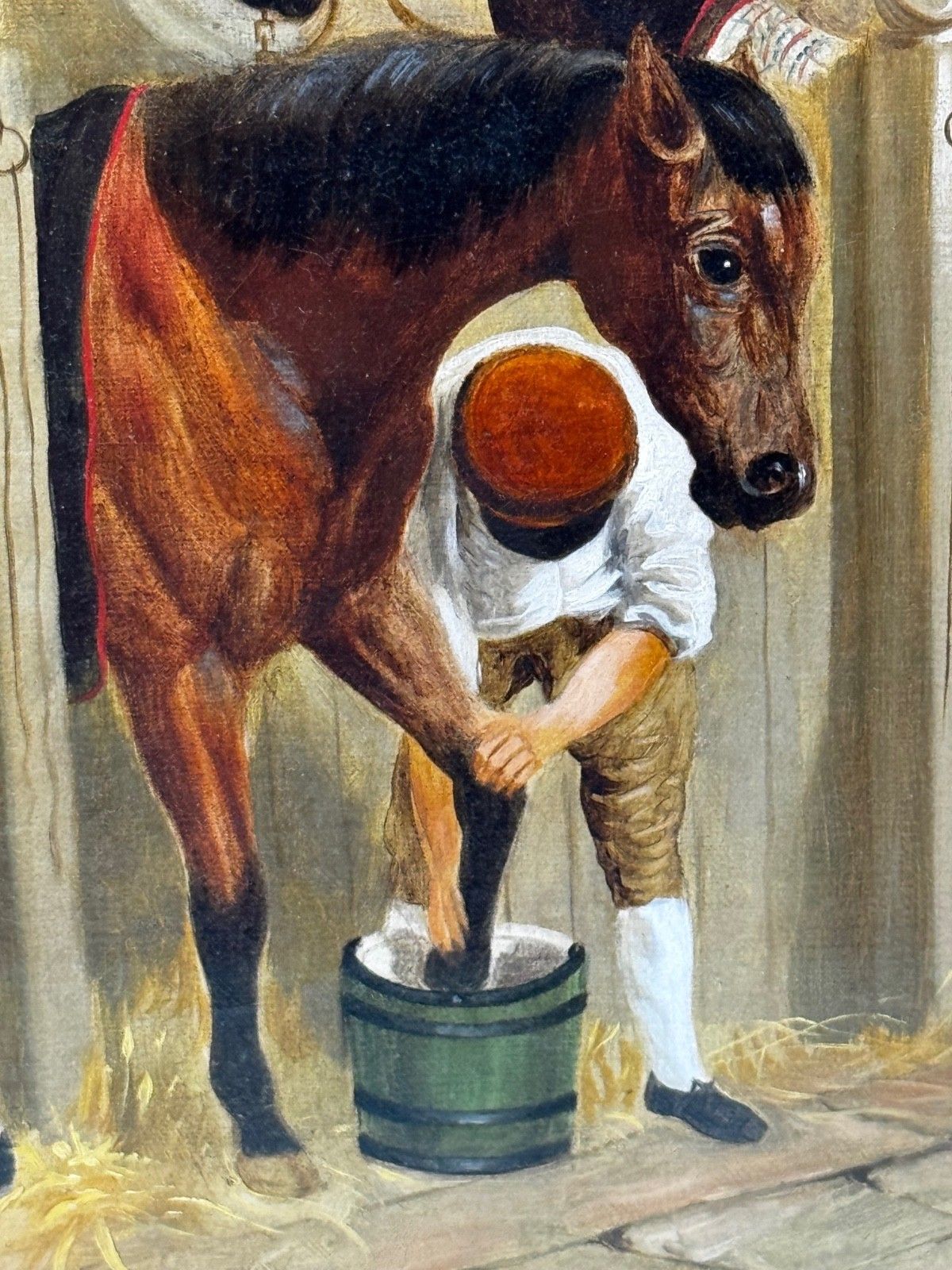 8500.0 Victorian Oil Painting The Hunting Stud After John Frederick Herring Snr  C1900 photo