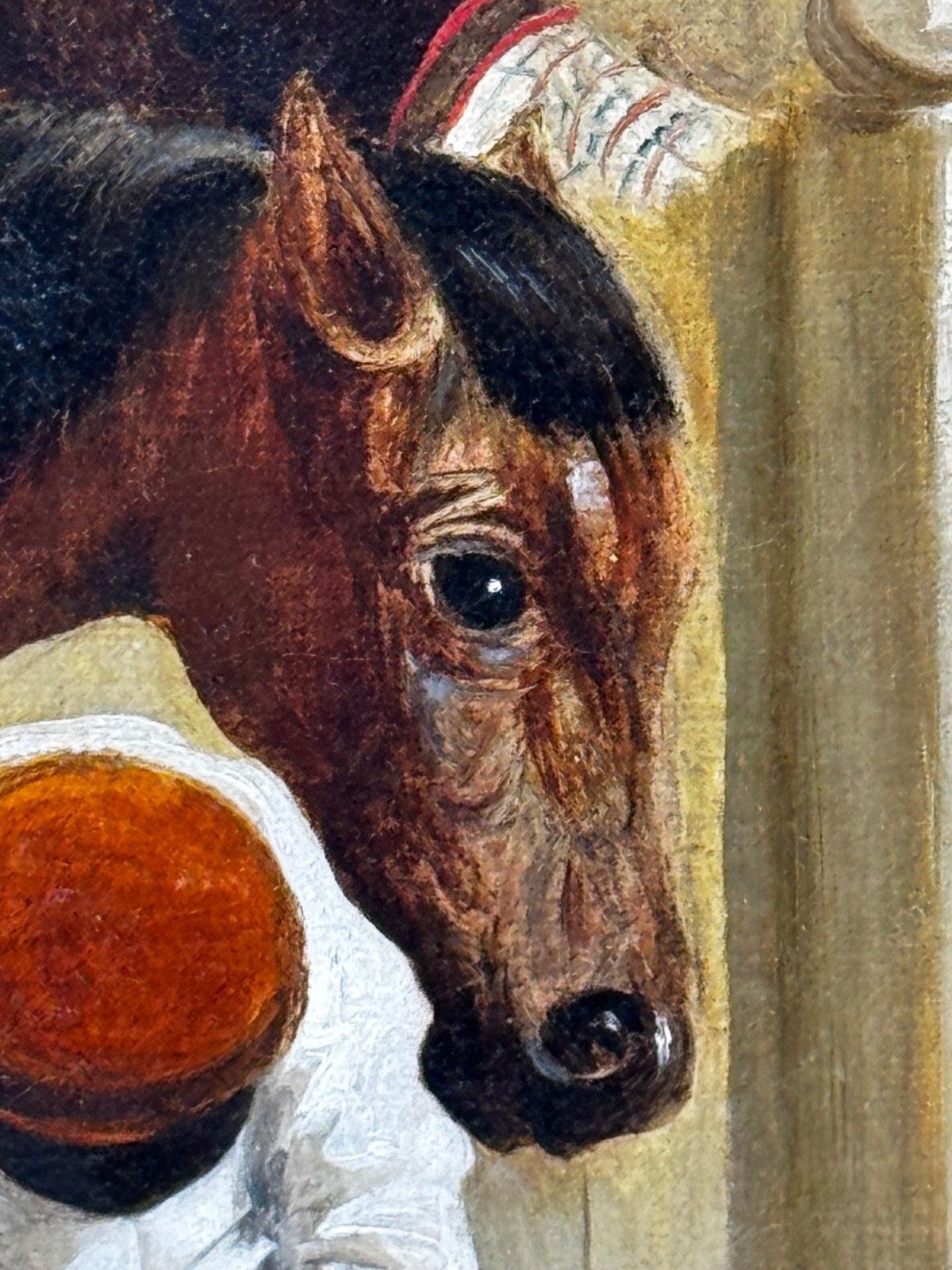 photo vinterior Victorian Oil Painting The Hunting Stud After John Frederick Herring Snr  C1900