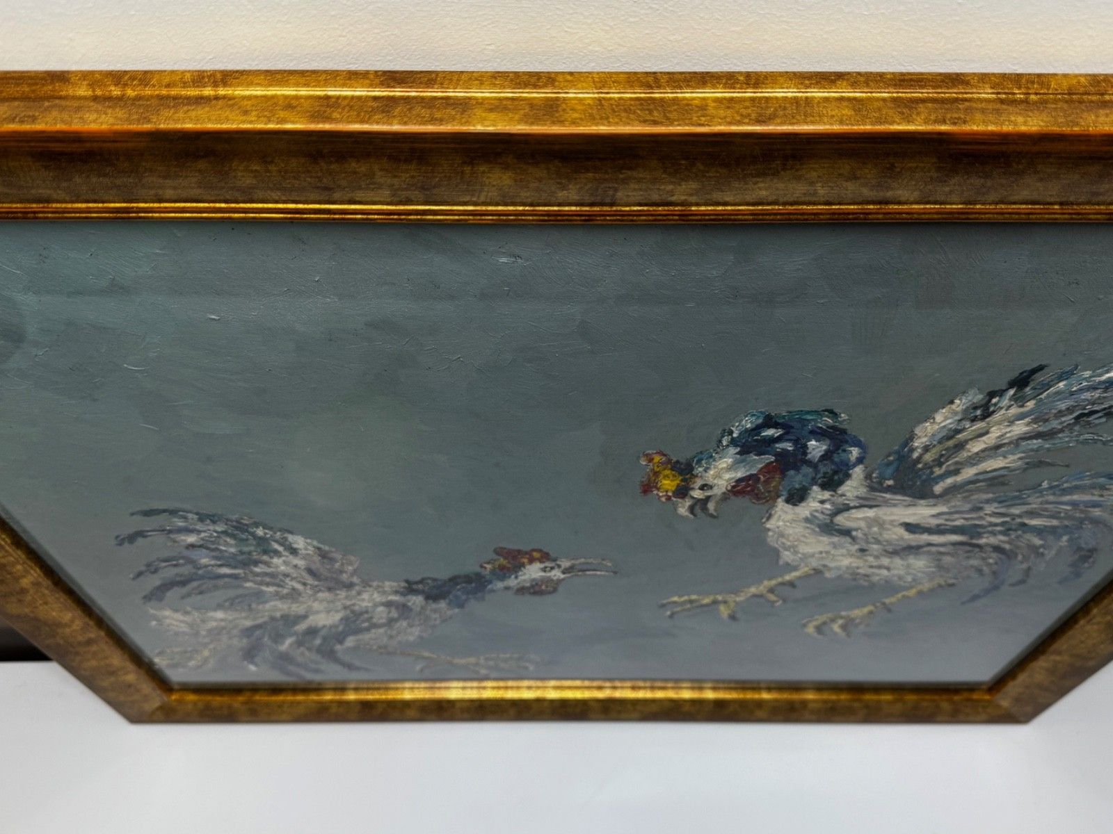 Expressionistisch olieverfwerk Hanengevecht, naar voorbeeld van Leon Kossoff, ca. 1965 photo for sale