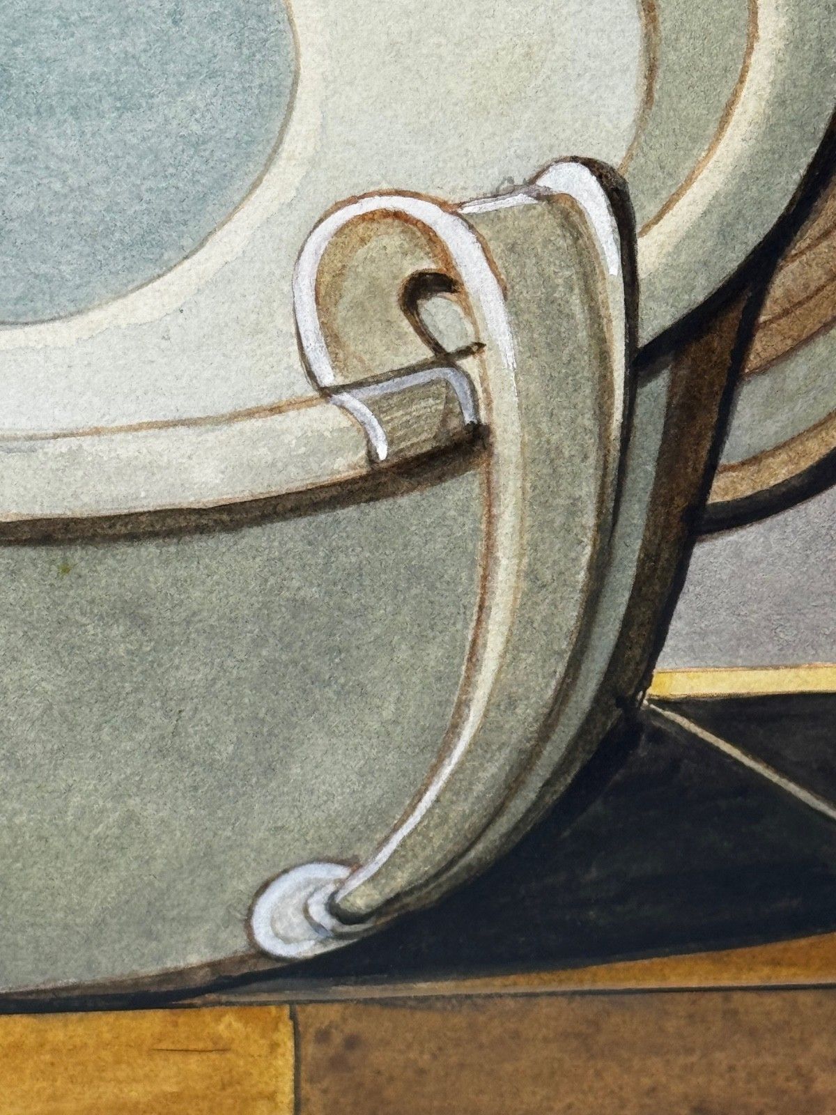 Cubistisch schilderij, huishoudelijke keukengeometrie, ca. 1925, gesigneerd door Edward Carter Preston photo buy