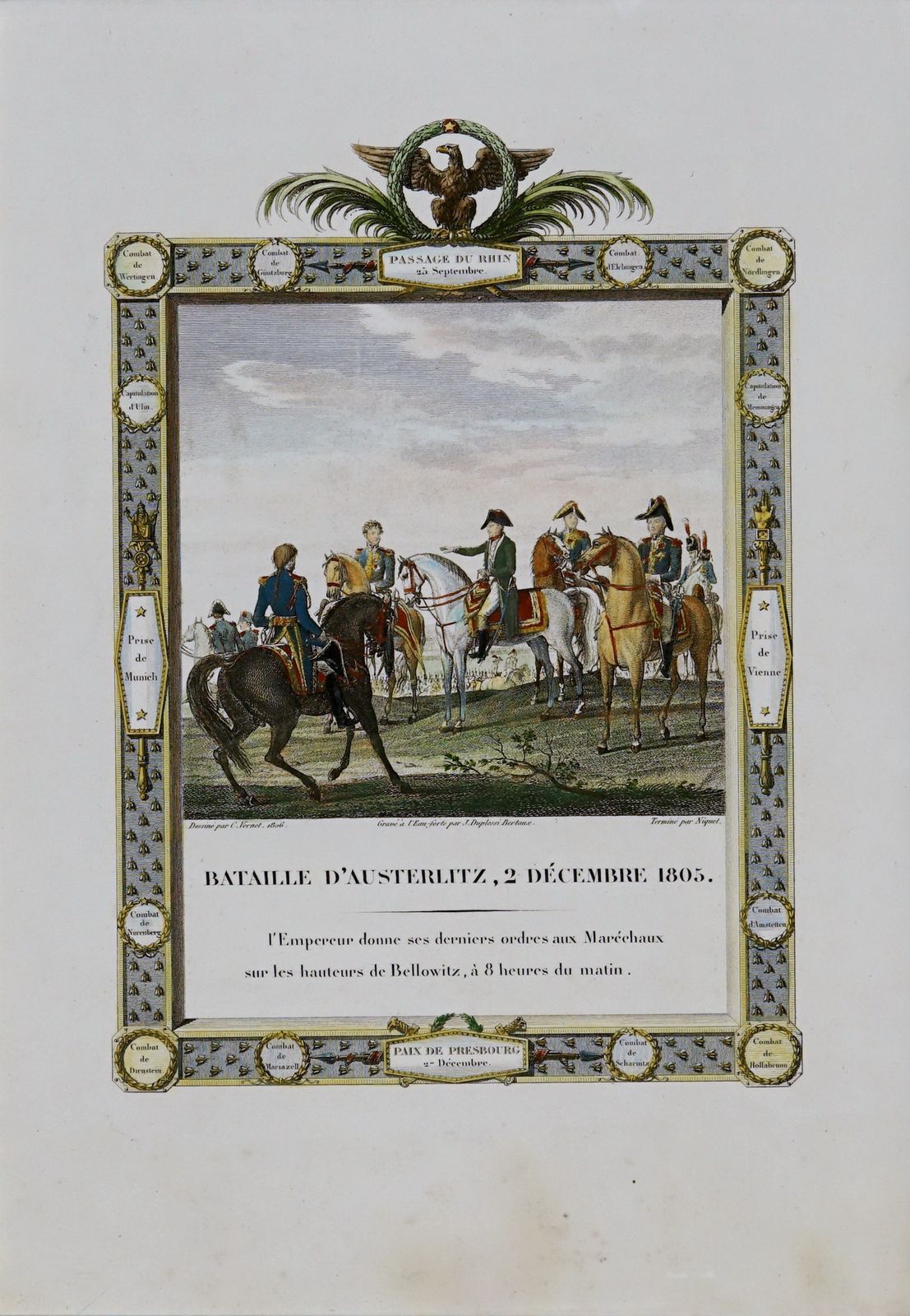 Bataille d'Austerlitz, 2 décembre 1805 - Gravure de l'empereur Napoléon Ier - Début du XIXe siècle photo for sale