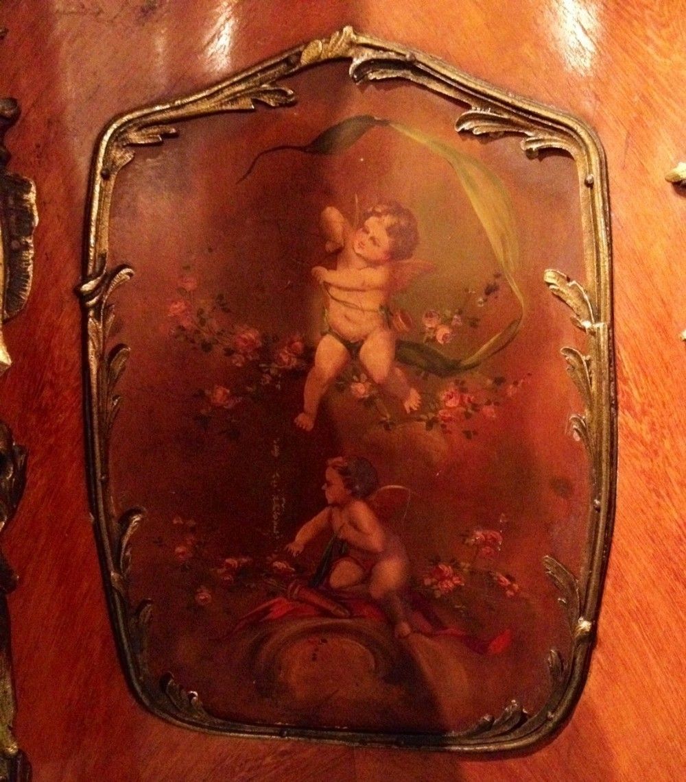 A Stunning Antique Kingwood French Bombe Vernis Martin Display Cabinet photo 10800.0
