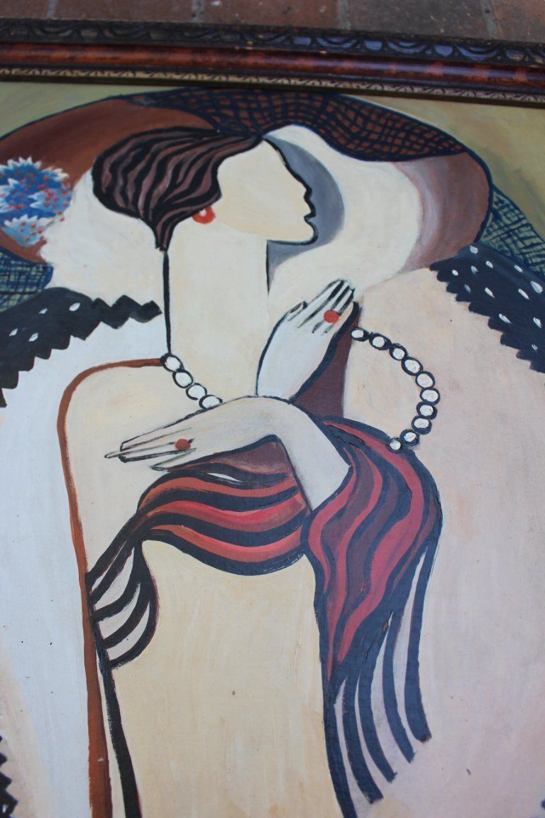 1960s Midcentury Modern Expressionist Nude Oil Painting photo for sale