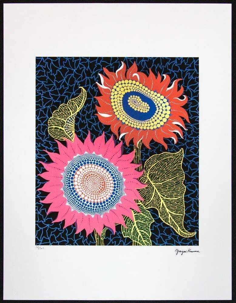 Naar Yayoi Kusama, Flowers, Lithografie, jaren 1990 photo furniture