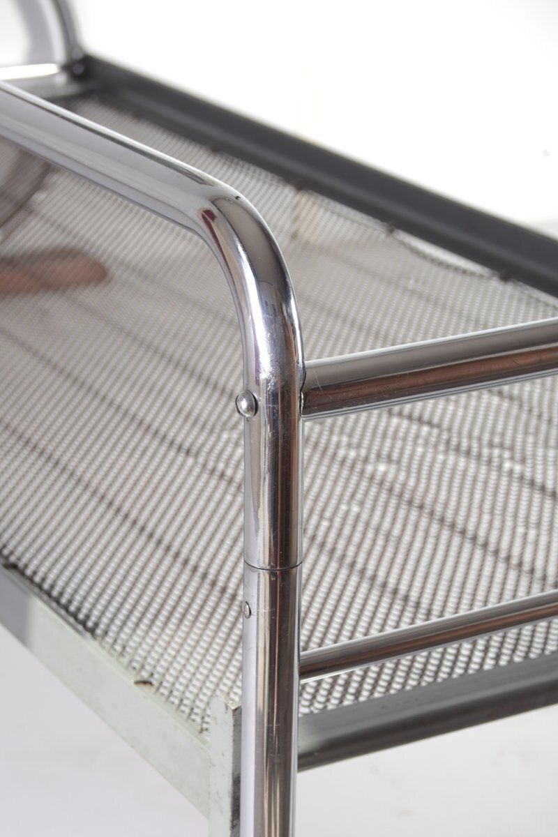 Furniture Bauhaus Tubular Chrome Daybed By Hynek Gottwald For Kovona, 1950s photo