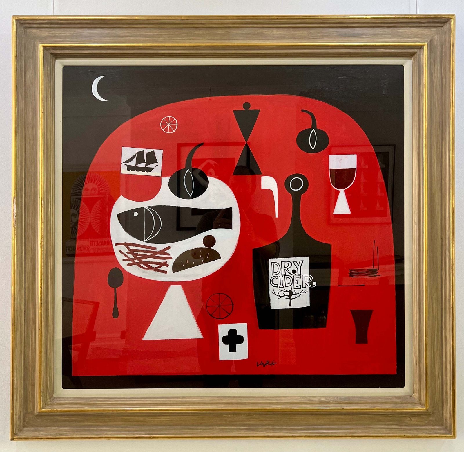 Cider And Fish, Stilllevenschilderij, Acryl Op Board, 2012