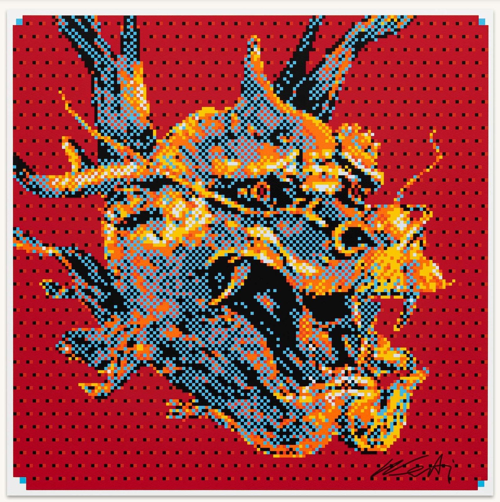 Everyone Is A Dragon - Silkscreen Print, Hand Signed, 60 X 60 Cm
