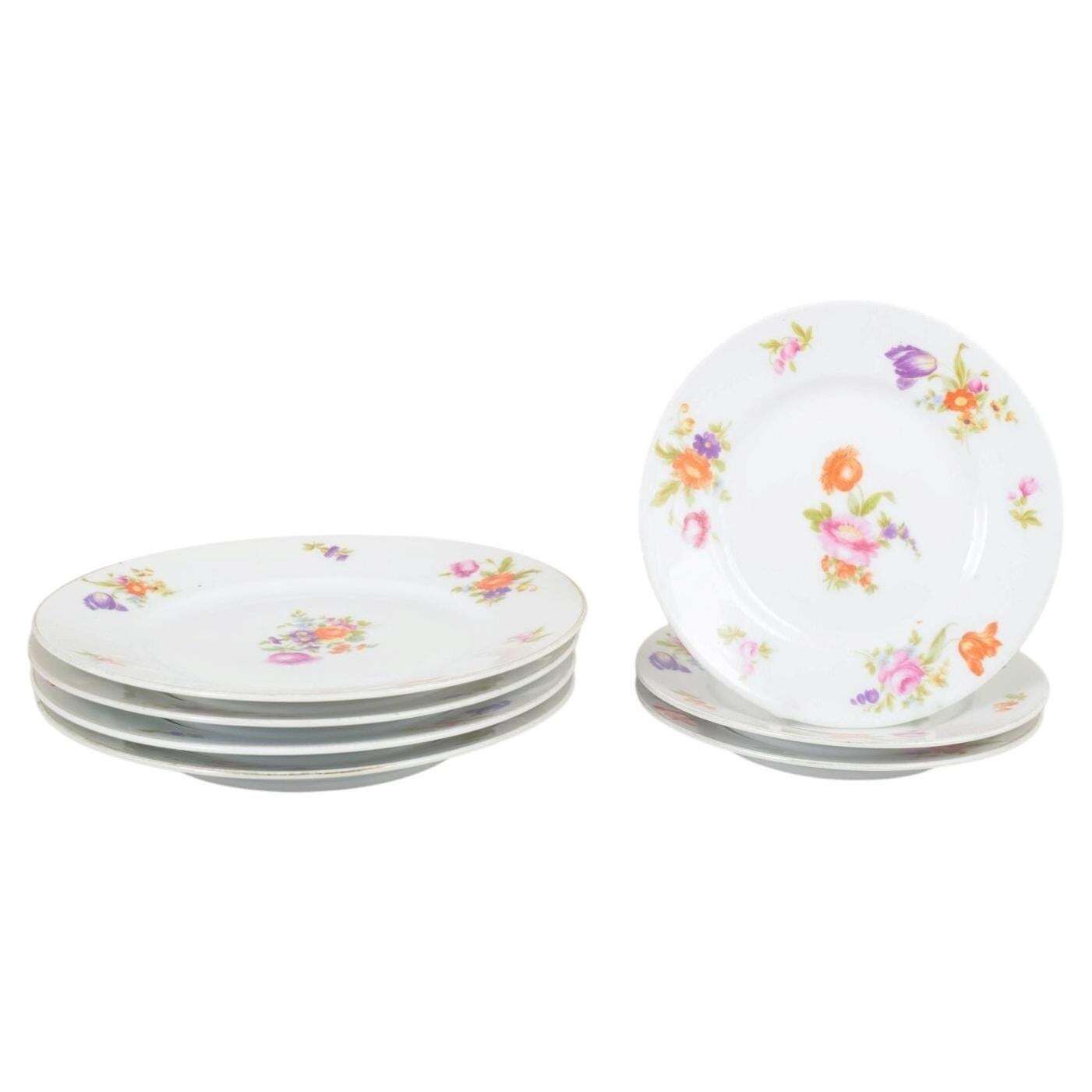 Rosenthal. Set van zeven porseleinen borden in het Else-patroon. jaren 1930