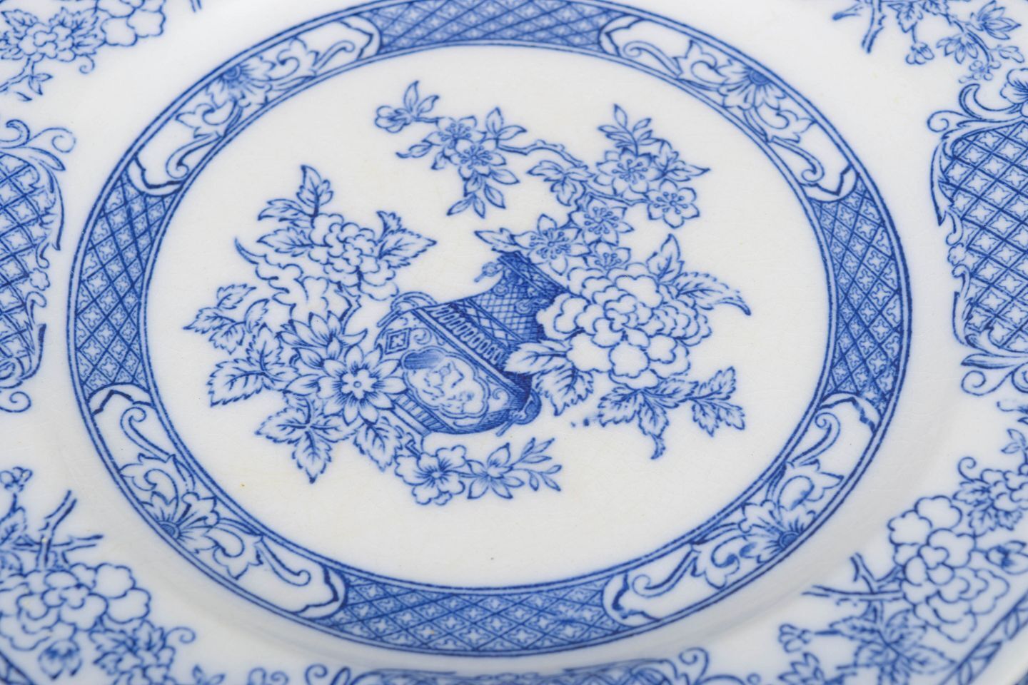 Rörstrand. Seven Octagonal Lunch Plates In Faience. "Hoangho" Series. photo for sale