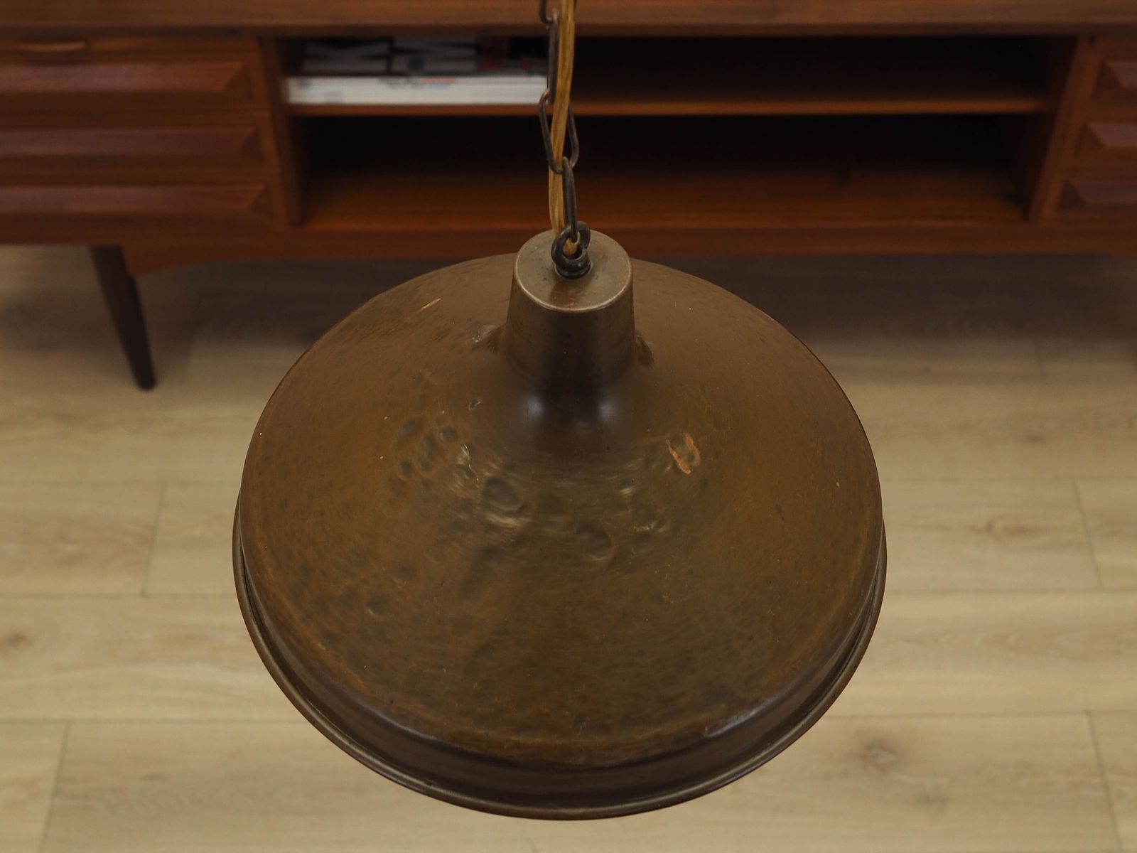 Deense Messing Hanglamp ca. jaren 1960 Mid-Century Modern Conische Kap photo vintage
