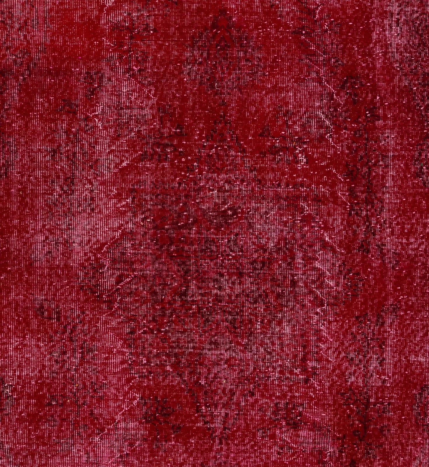 Tapis vintage noué à la main en Turquie, reteint en rouge, 187 x 300 cm photo Textiles