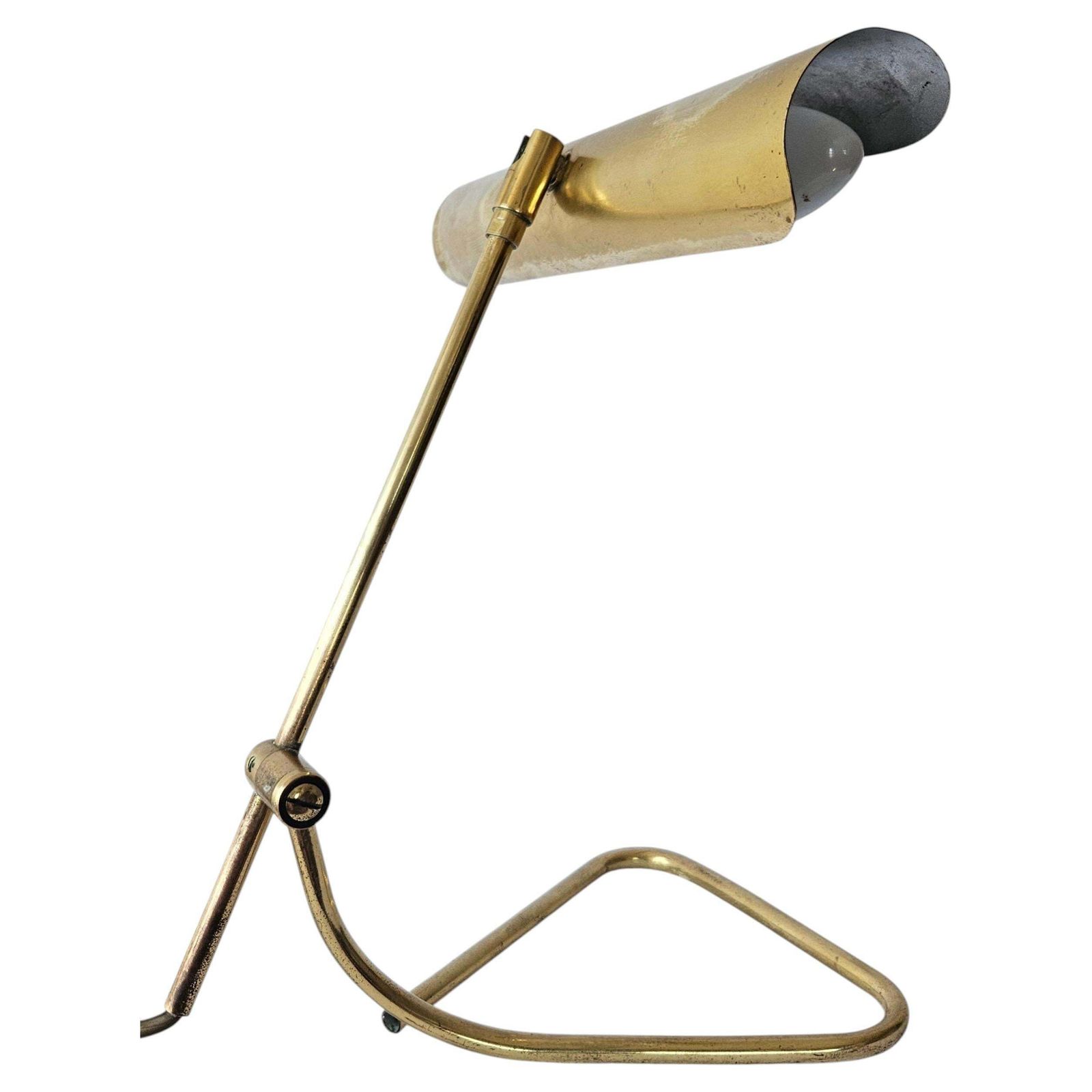 Zeldzame Mid-Century Messing Tafel- of Bureaulamp Omi, Kantoor of Bank, Duitsland, jaren 1970 photo furniture