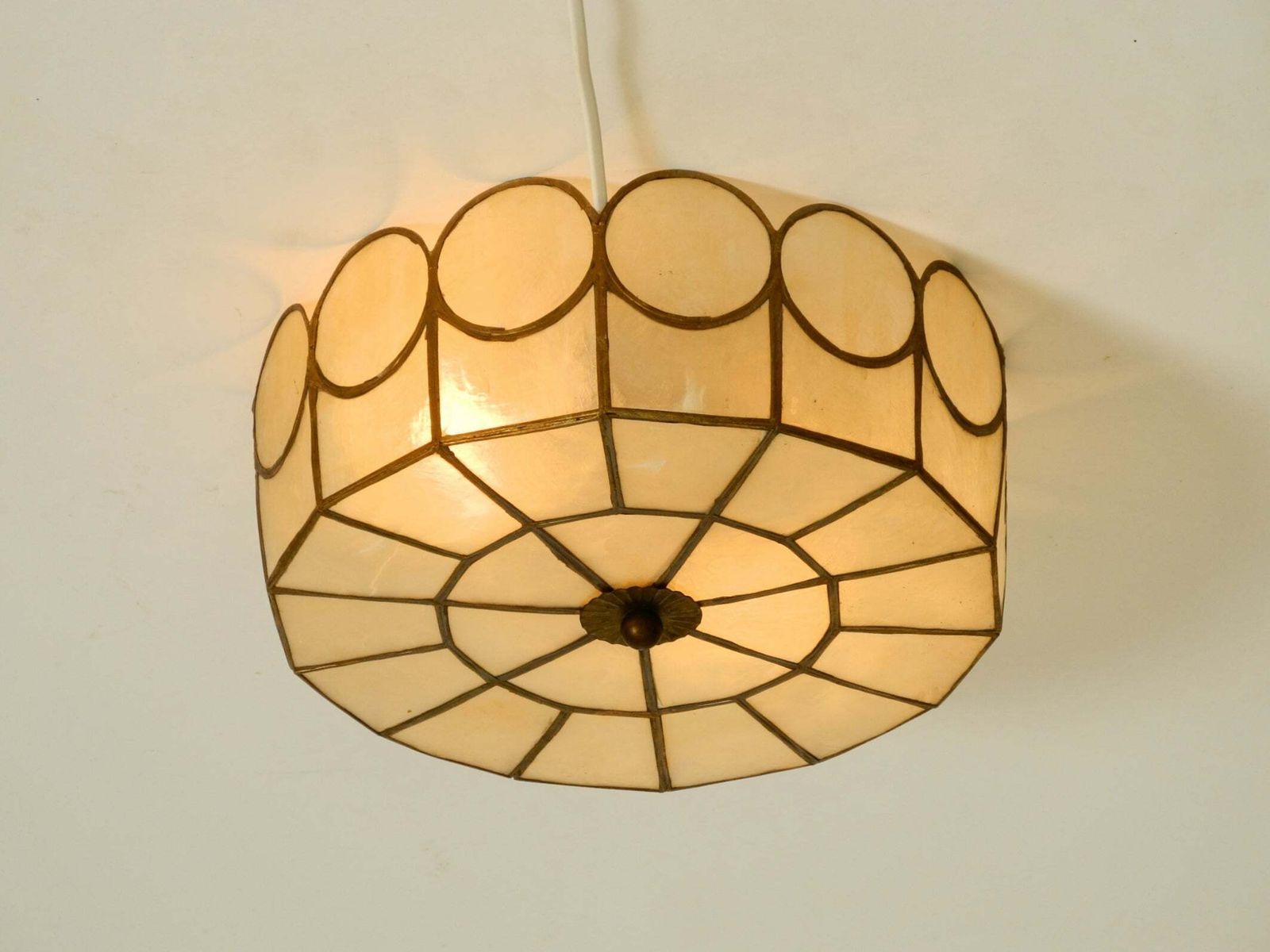 Elegant, Stunningly Beautiful Round Mid Century Modern Ceiling Or Wall Lamp Made photo vintage