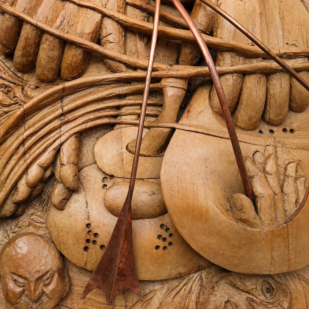 Carved Walnut Bas Relief “The Visions Of The Soul” By Gian Pietro Ceoldo photo for sale