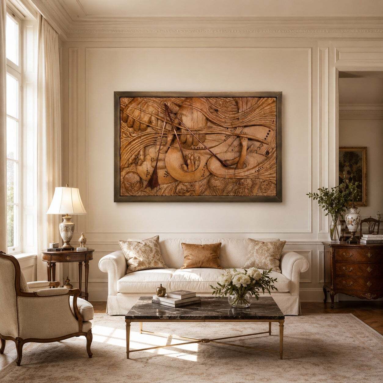 Carved Walnut Bas Relief “The Visions Of The Soul” By Gian Pietro Ceoldo photo vintage