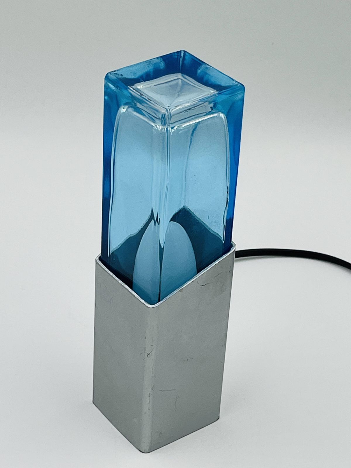 Space Age Glass Block Lamp Murano 1970 photo for sale