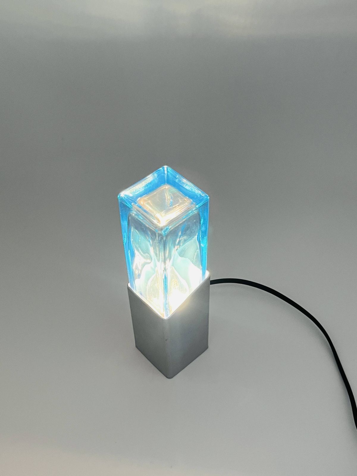 photo for sale Space Age Glass Block Lamp Murano 1970