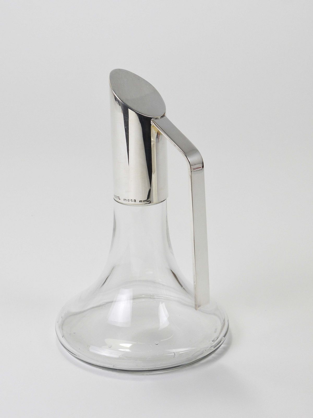 photo vinterior Riedel Mesa Elegante Zilveren Kristallen Karaf, Decanteerkaraf, Kan, Italië, jaren 1980
