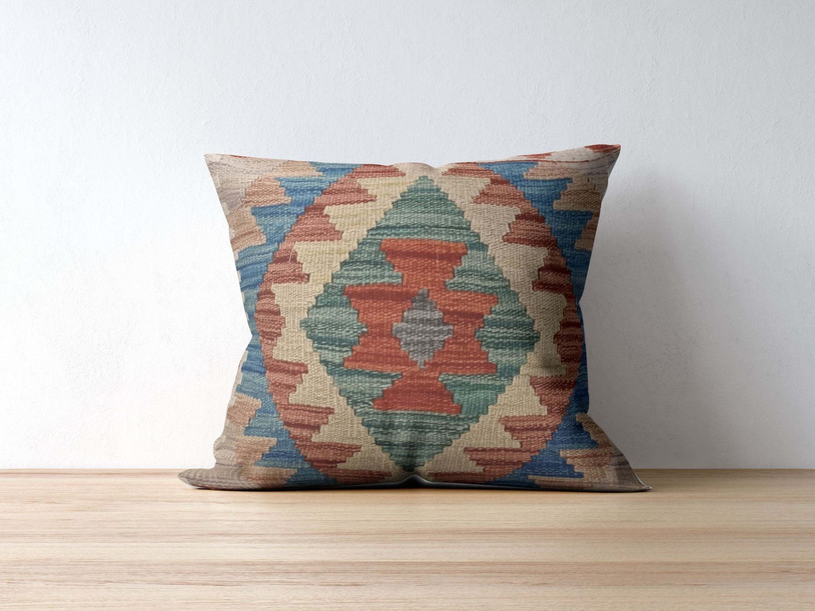 Traditionele geometrische kussenhoes, Afghaanse decoratieve kilim kussen woondecoratie photo vintage