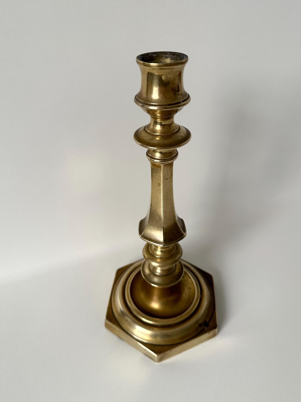 Antique Brass Candle Holder, French Candlestick Circa 1900's photo for sale