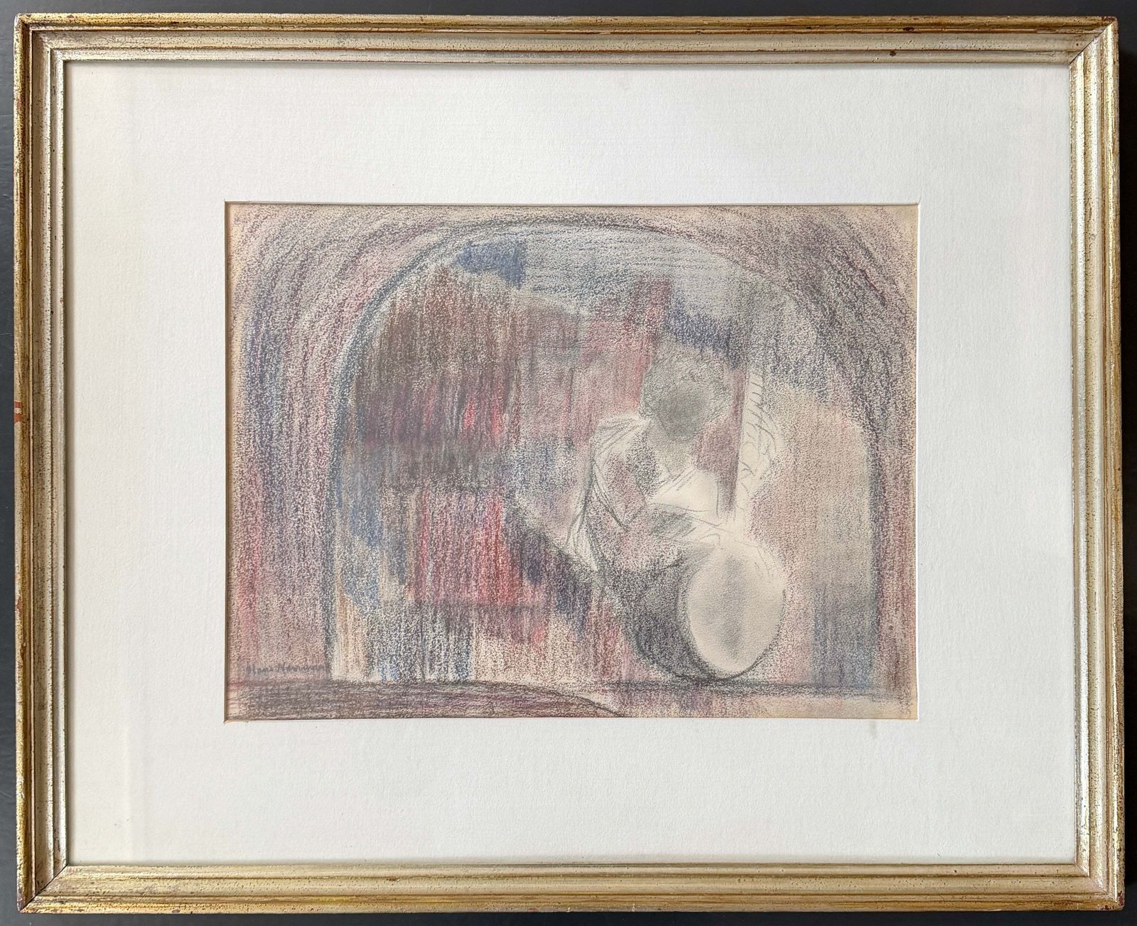 "Ravi Shankar" A Portrait. Vintage Mixed Media Artwork By Hans Norrman