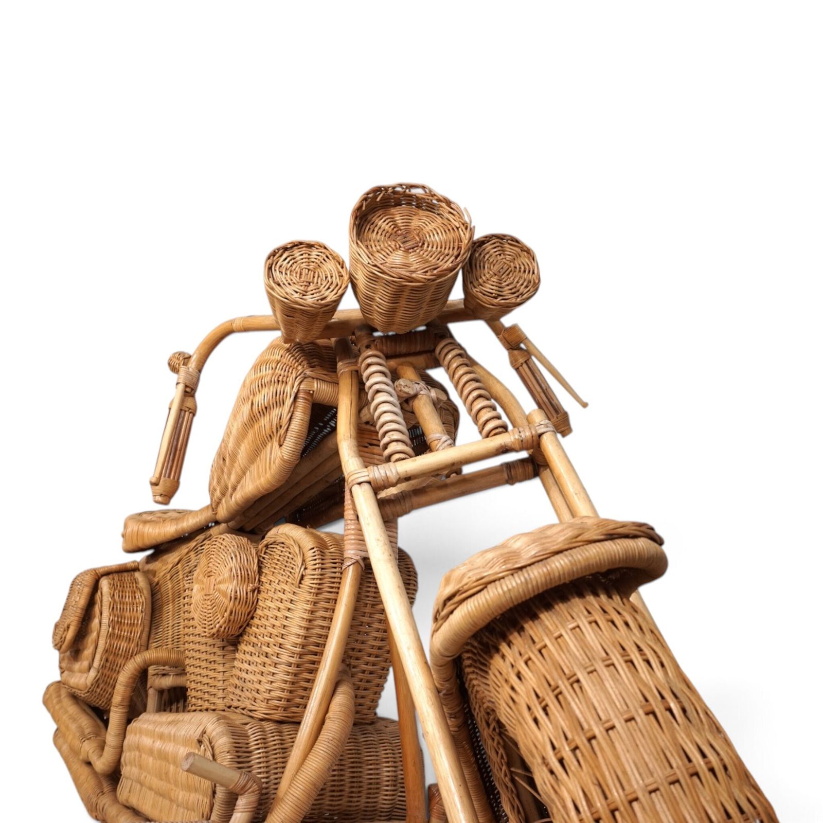 photo furniture Tom Dixon Toegeschreven Harley Davidson Motorfiets Sculptuur Voor Habitat In Rotan, 1990