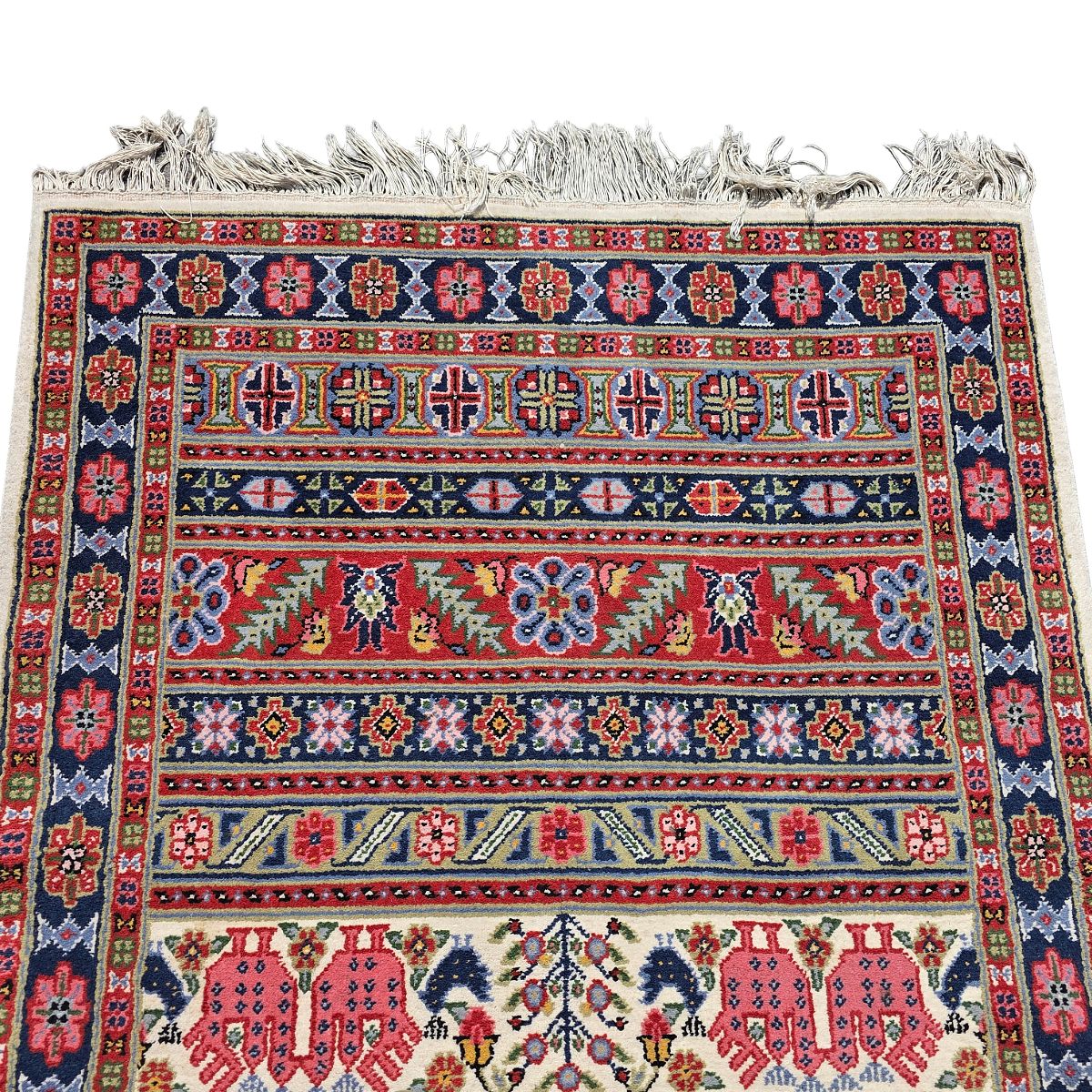Tapis en laine tunisien noué à la main, seconde moitié du XXe siècle photo Textiles