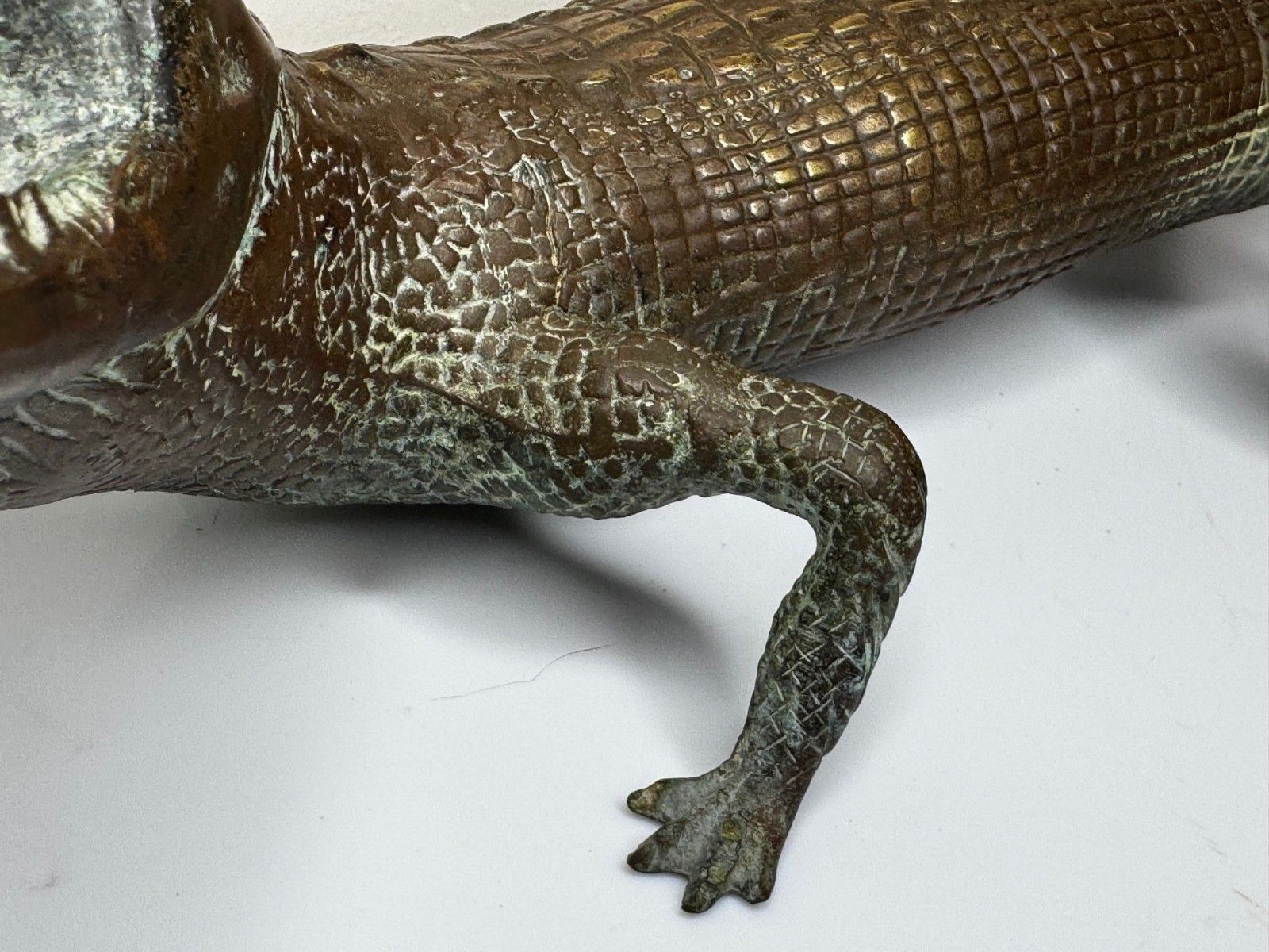 Early 20th Century Bronze Crocodile Fountain Head Garden Spout In The Manner Of Antoine Louis Barye photo vinterior