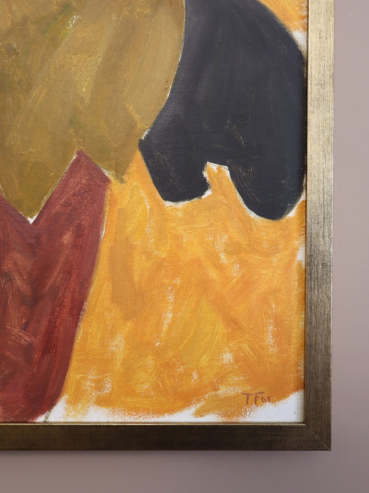 Forms In Motion Oil Painting, Mid 20th Century photo vintage