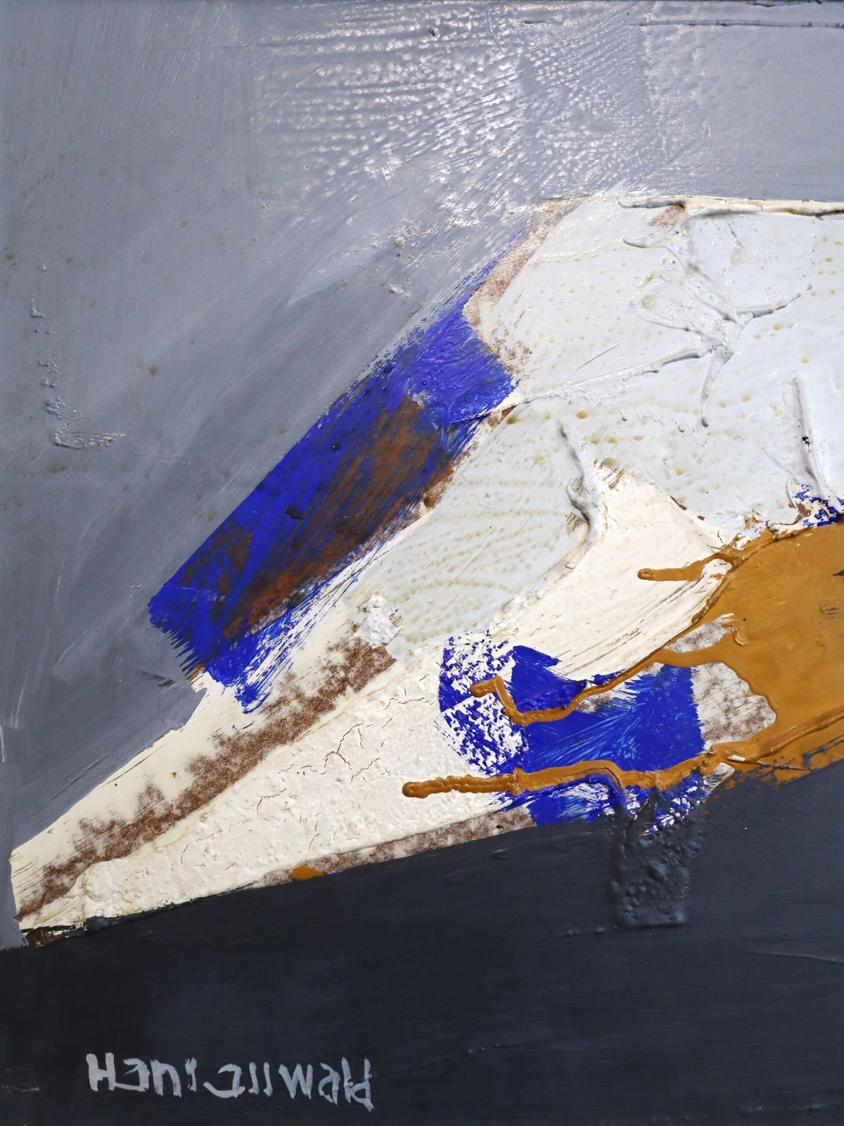 Blue Echoes, olieverfschilderij, midden 20e eeuw photo vintage