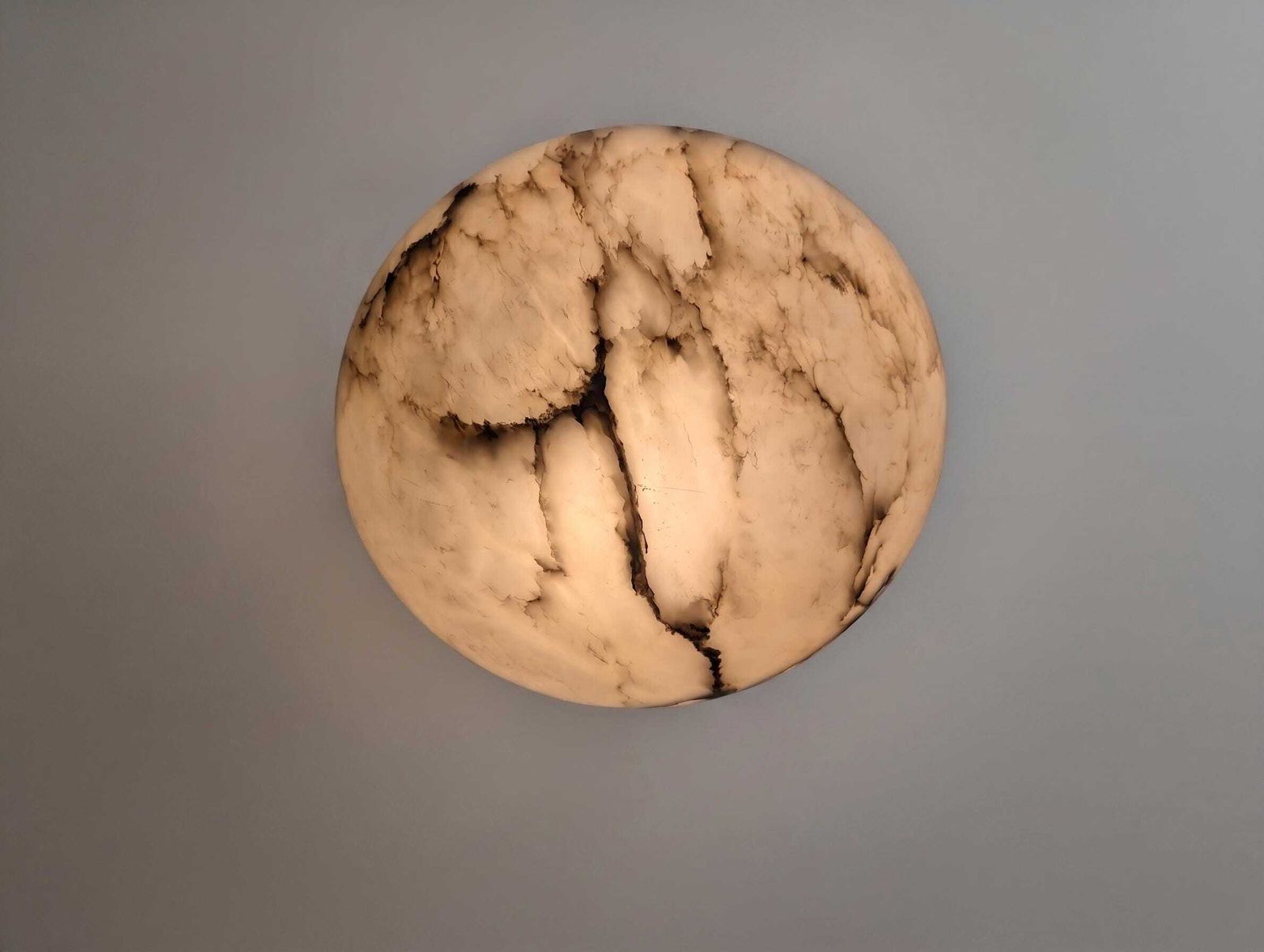 Timeless Art Deco Carved Alabaster Pendant Lamp, Black Veining, 1920s photo buy