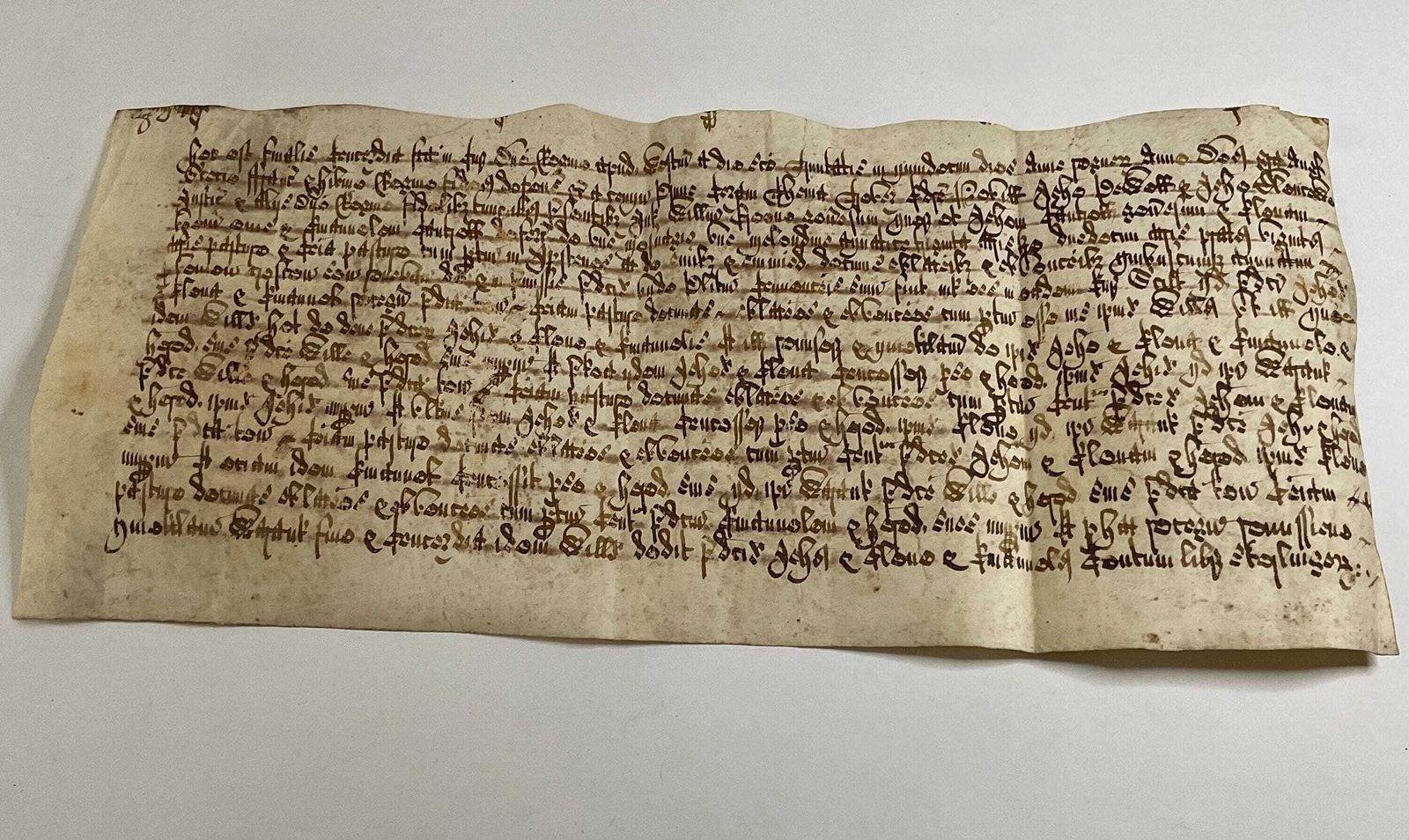 13e-eeuws middeleeuws perkamentdocument: juridisch manuscript van koning Edward I (perkament van 700+ jaar oud) photo vinterior