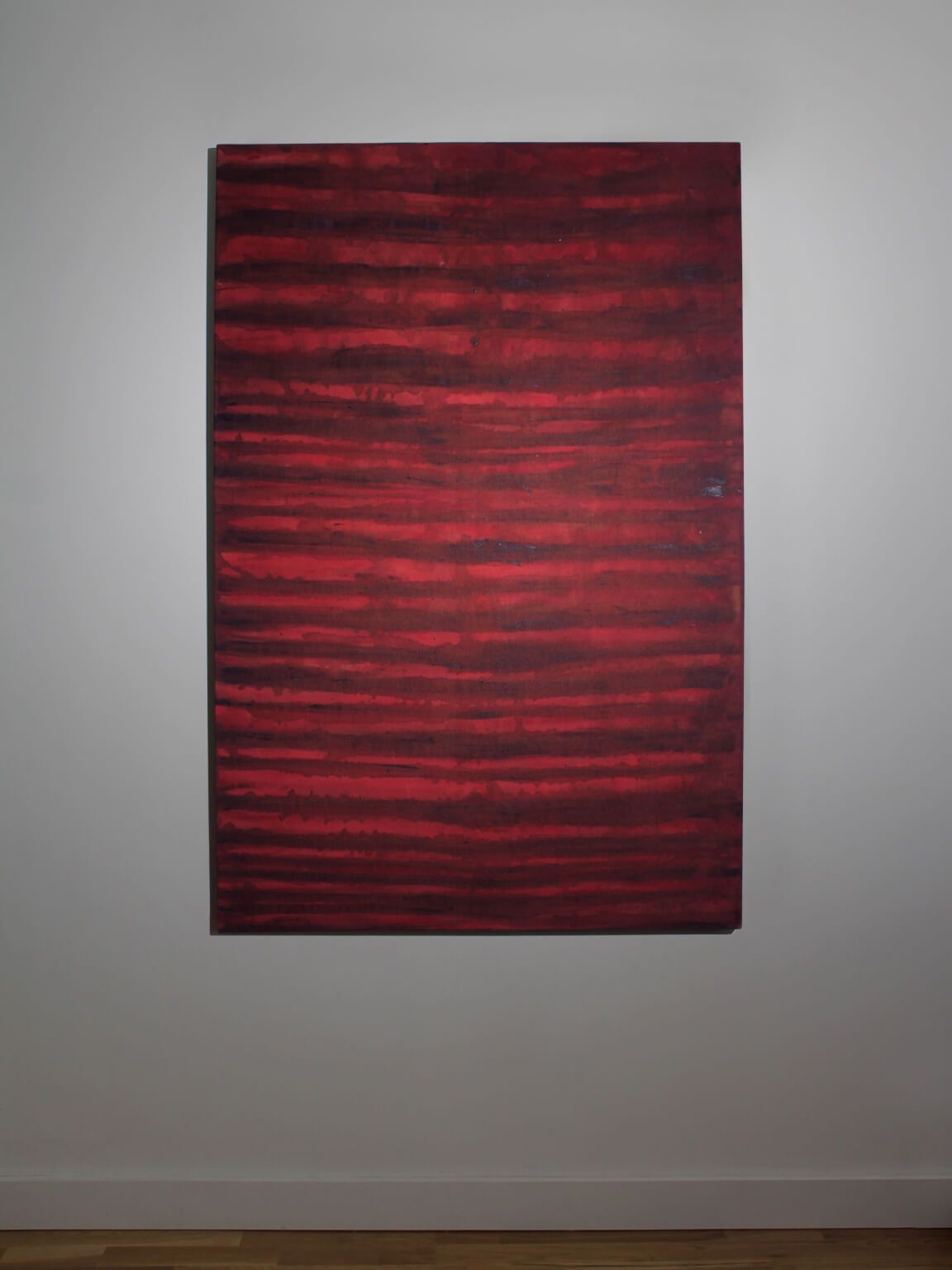Schilderij met horizontale organische lijnen in roze en zwart door Karina Savonenko, 80x120cm photo furniture