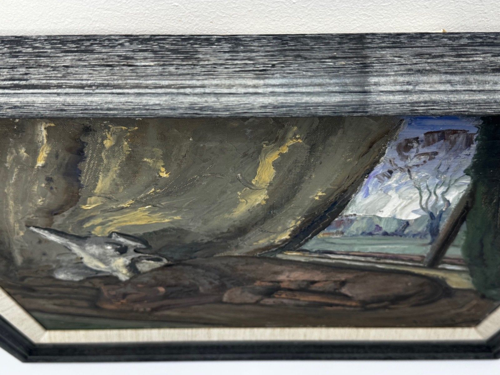 Mid-Century Schots olieverfschilderij moederkat met kittens, A Moment Of Nurture, gesigneerd William McCance photo 38000.0