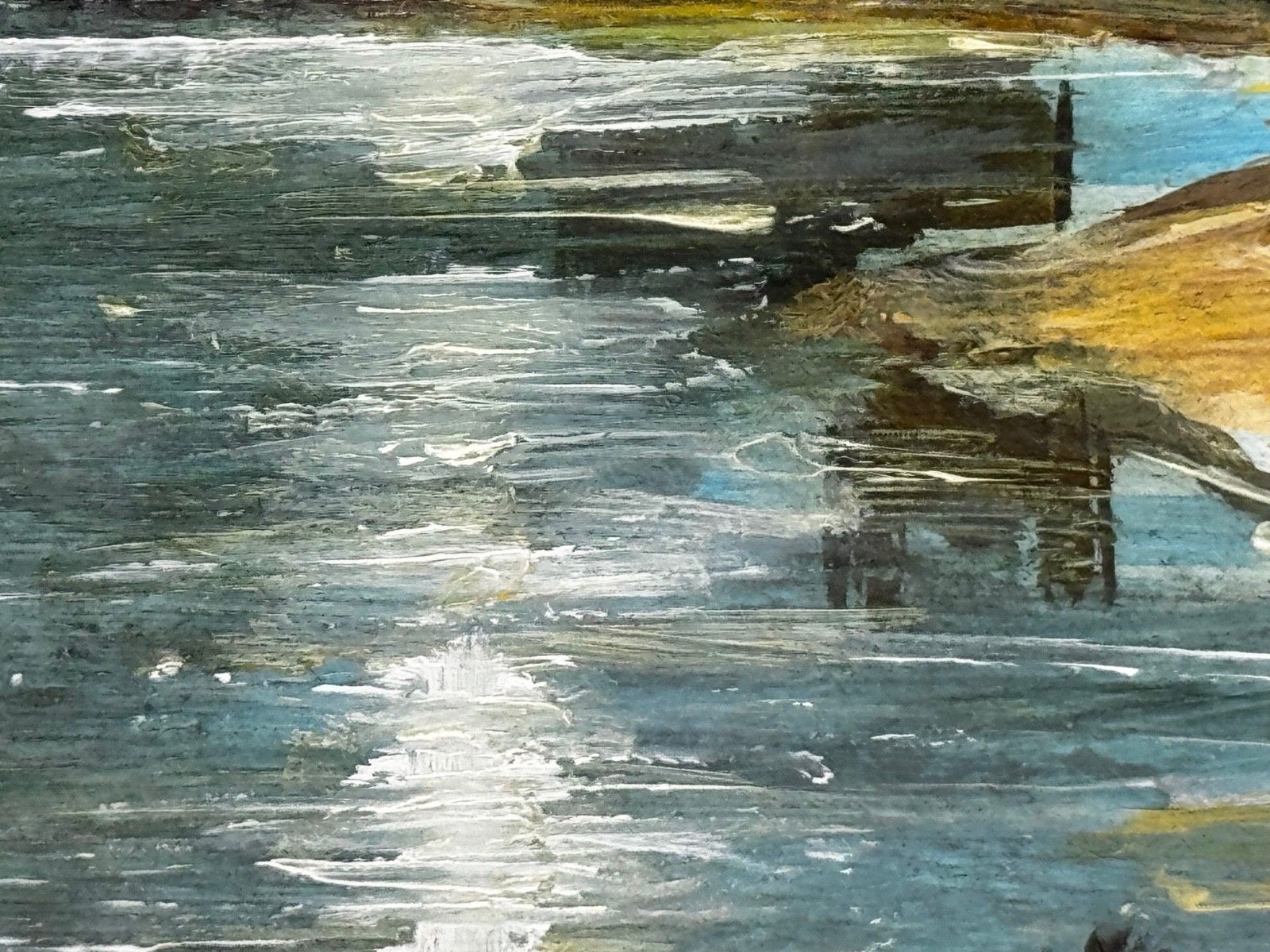 3150.0 Mid Century Loch Ness Nocturnal Moonlight Oil Painting Urquhart Castle Scottish Highlands photo
