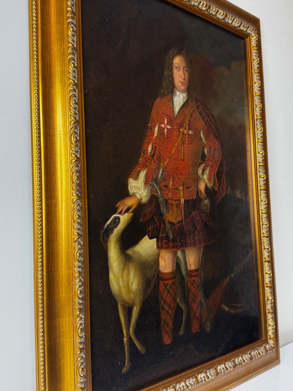 Art 19th Century Jacobite Highland Noble Oil Portrait Kenneth Sutherland 3rd Lord Duffus In 1732 After Richard Waitt photo