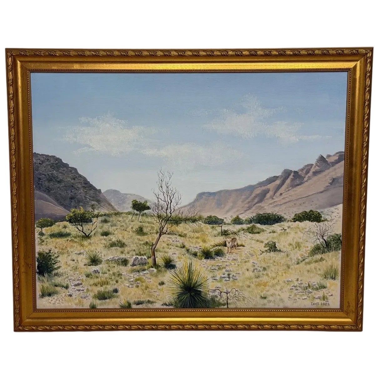 Olieverfschilderij Zuidwest-USA, Chisum Trail, New Mexico, initialen gesigneerd door Dennis Herbert Trewartha