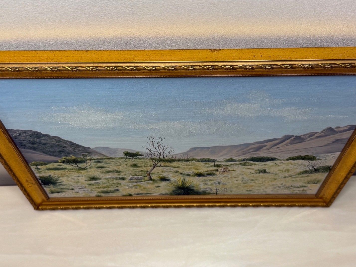 Olieverfschilderij Zuidwest-USA, Chisum Trail, New Mexico, initialen gesigneerd door Dennis Herbert Trewartha photo 7500.0