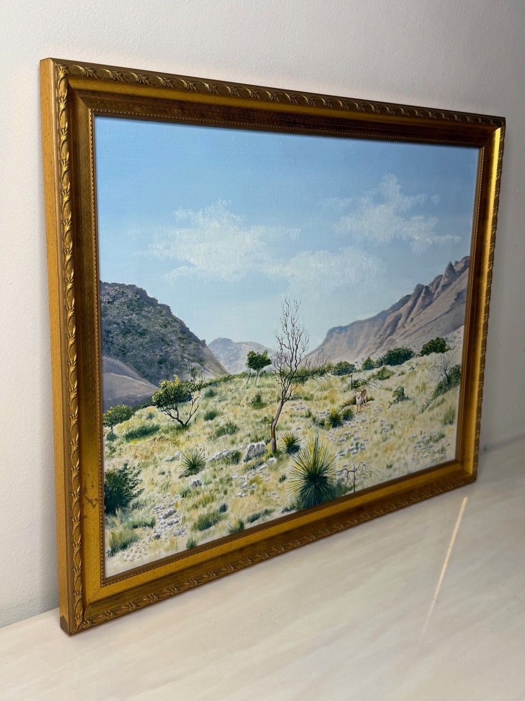 Olieverfschilderij Zuidwest-USA, Chisum Trail, New Mexico, initialen gesigneerd door Dennis Herbert Trewartha photo vinterior