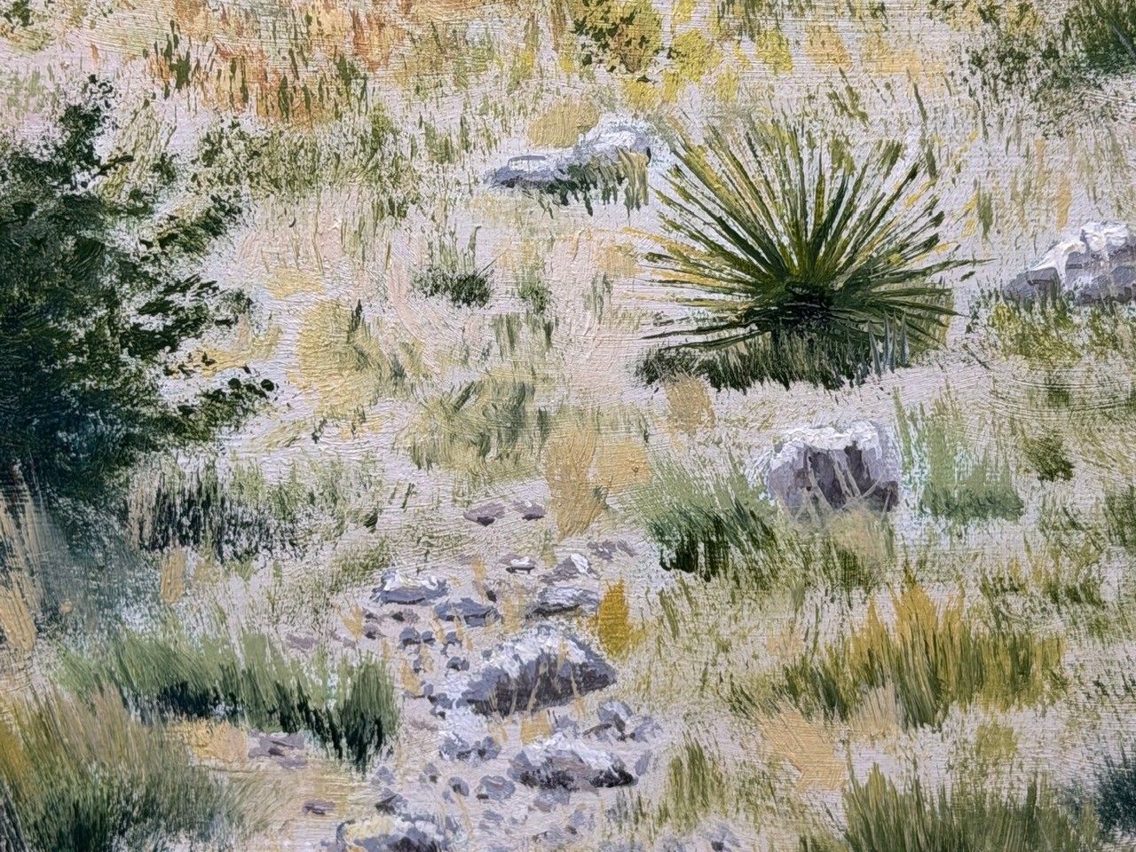 photo furniture Olieverfschilderij Zuidwest-USA, Chisum Trail, New Mexico, initialen gesigneerd door Dennis Herbert Trewartha