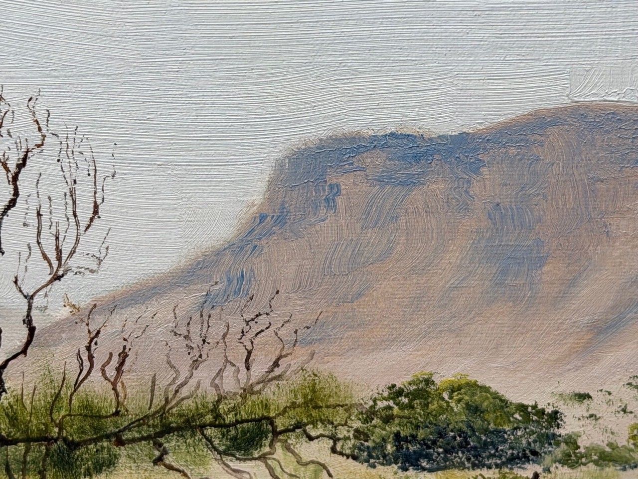 7500.0 Olieverfschilderij Zuidwest-USA, Chisum Trail, New Mexico, initialen gesigneerd door Dennis Herbert Trewartha photo