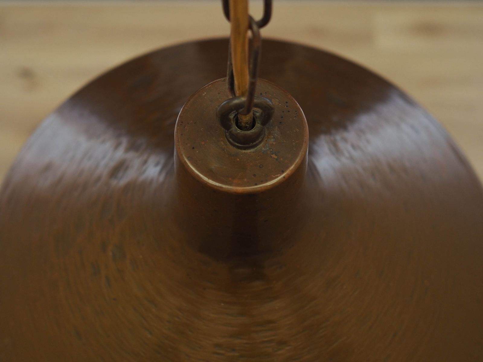 Deense Messing Hanglamp, Industriële Kap Met Scandinavisch Design, jaren 1960 photo vinterior