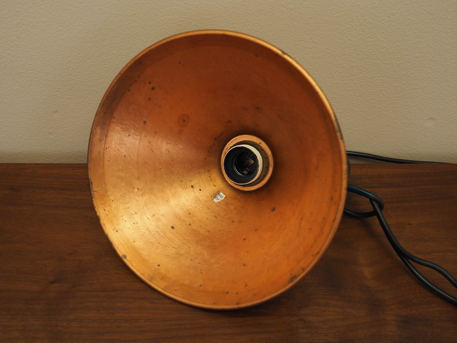 Lighting Danish Brass Pendant Lamp With Industrial Cone Shade, Scandinavian Modern Design, 1960s photo