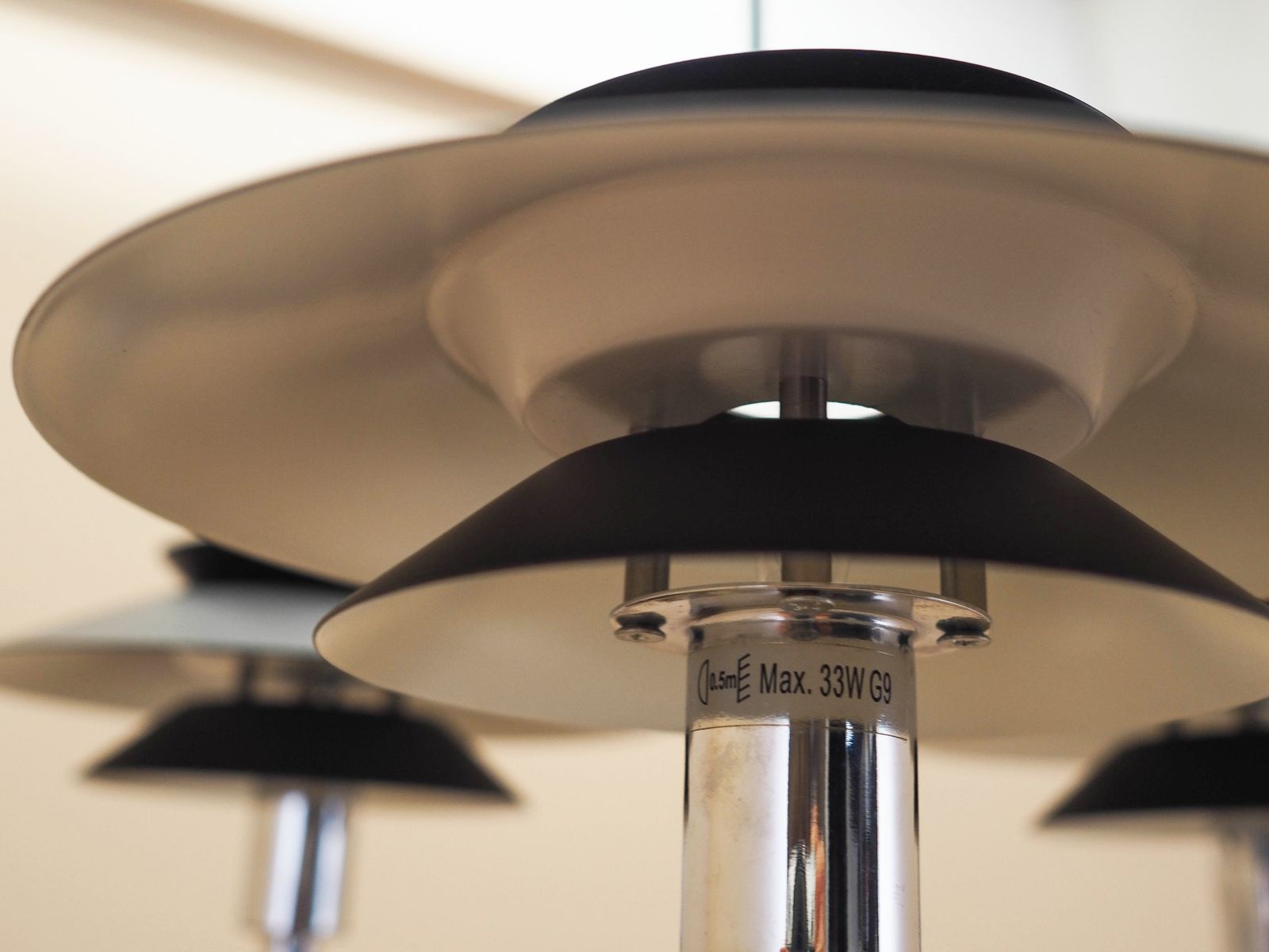 photo vinterior Genoa hanglamp met drie kappen, metaal, Harald Nyborg A/S, Denemarken, hedendaags