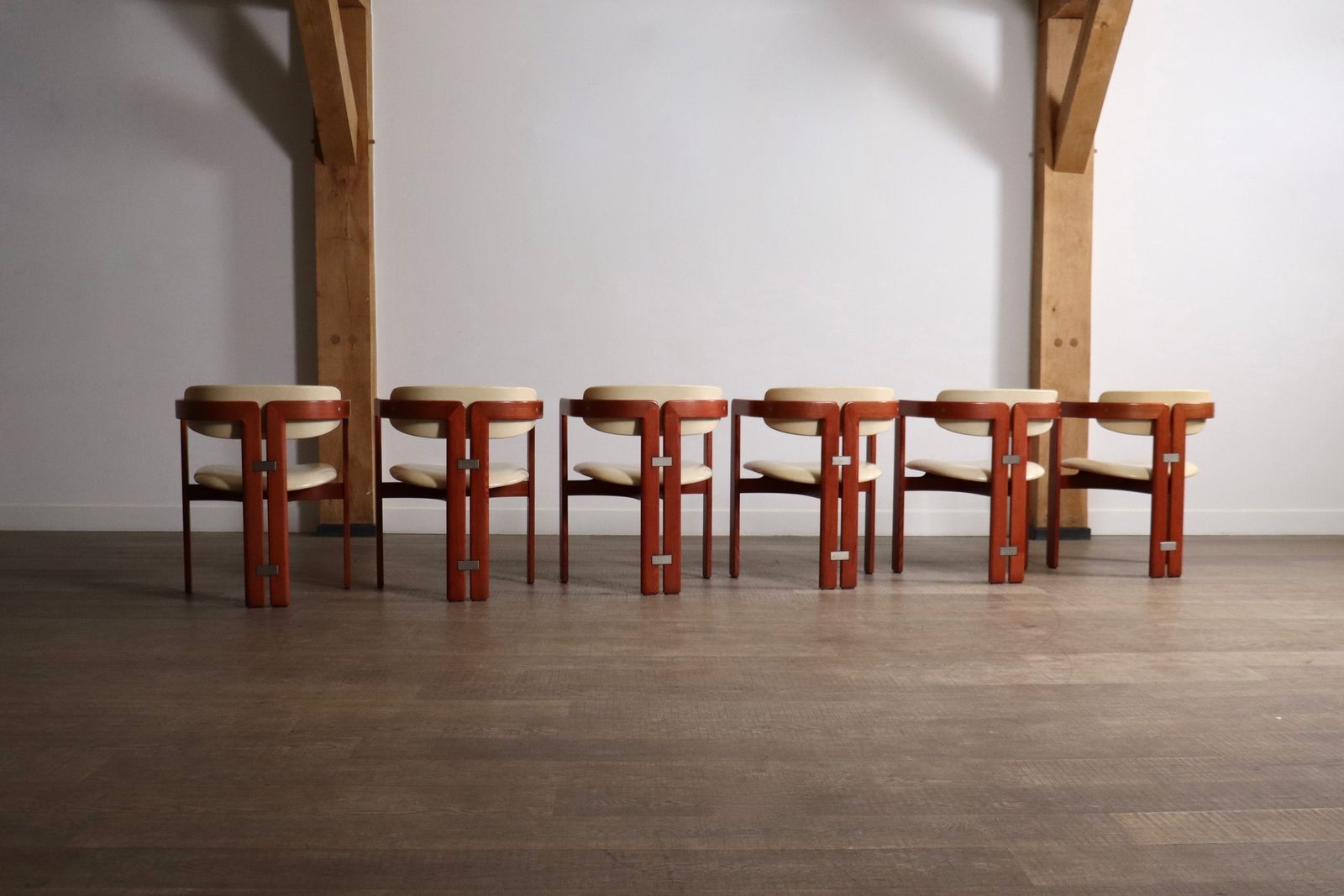 Meubels Set van 6 Augusto Savini Pamplona stoelen voor Pozzi, Italië, 1965 photo