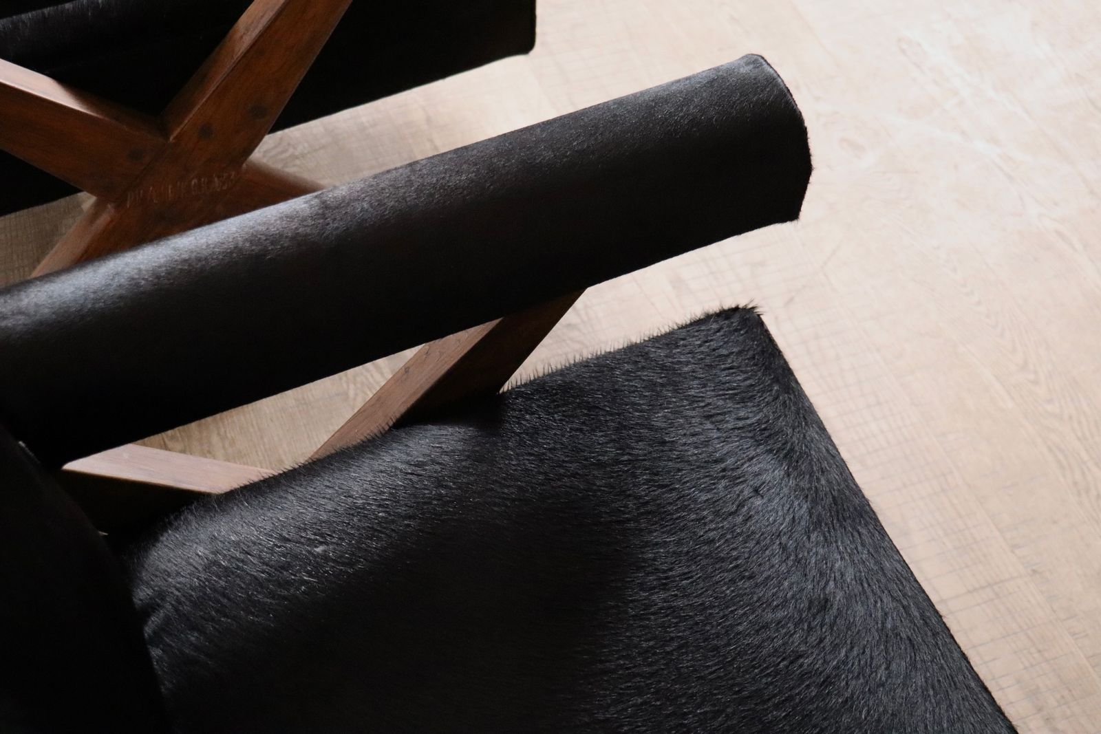 Pair Of Pierre Jeanneret X Leg Lounge Chairs, Chandigarh 1960s photo vintage