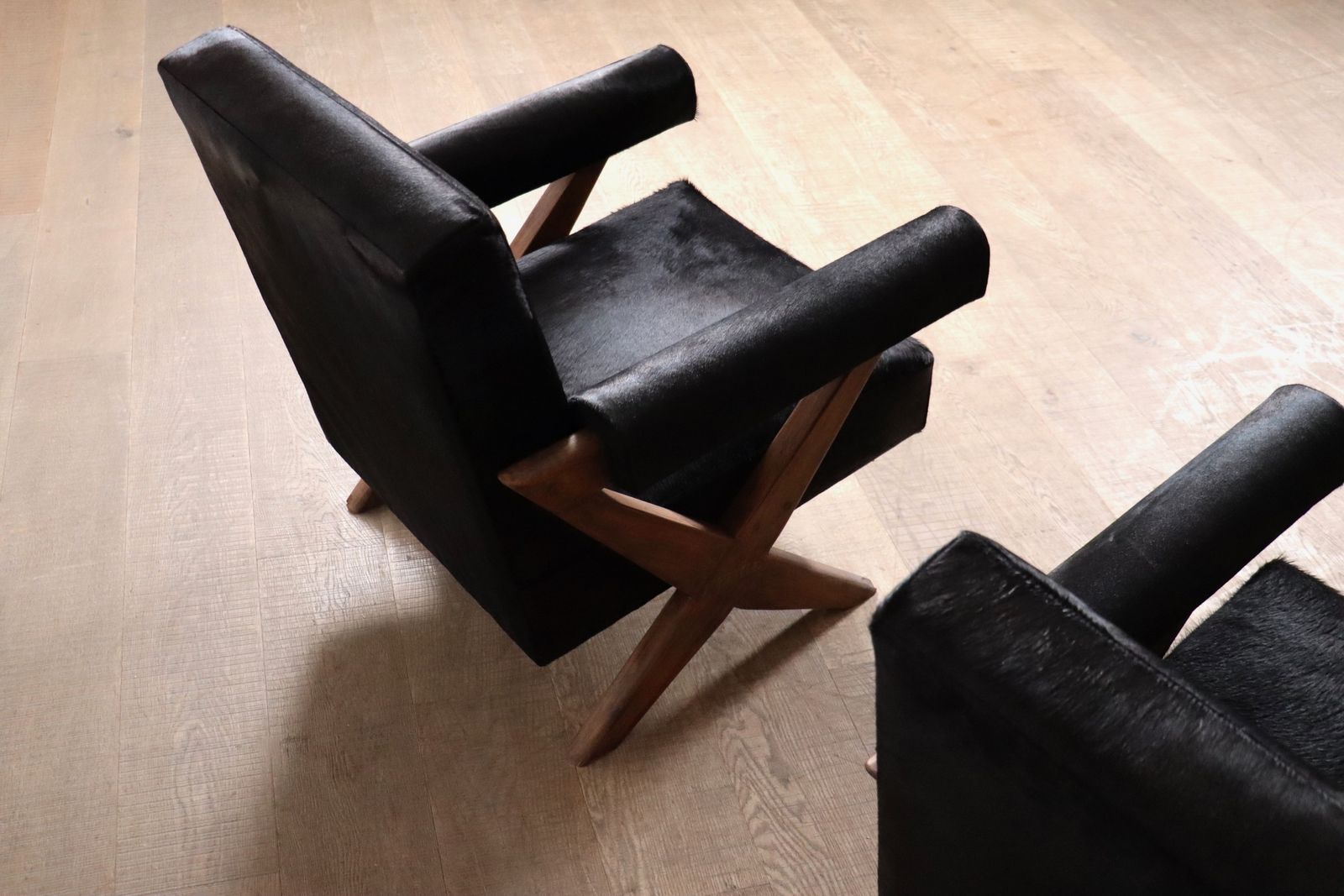 48000.0 Pair Of Pierre Jeanneret X Leg Lounge Chairs, Chandigarh 1960s photo